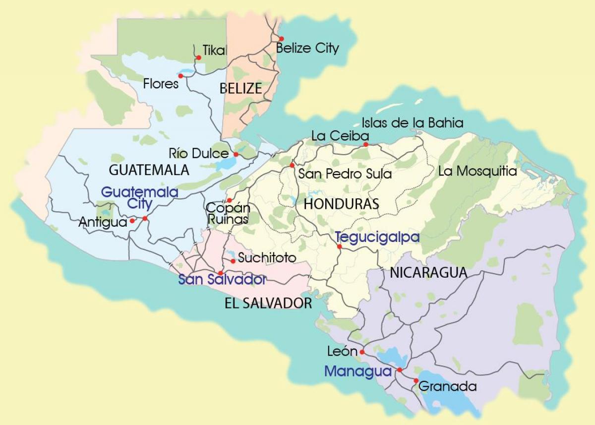 નકશો mosquitia હોન્ડુરાસ
