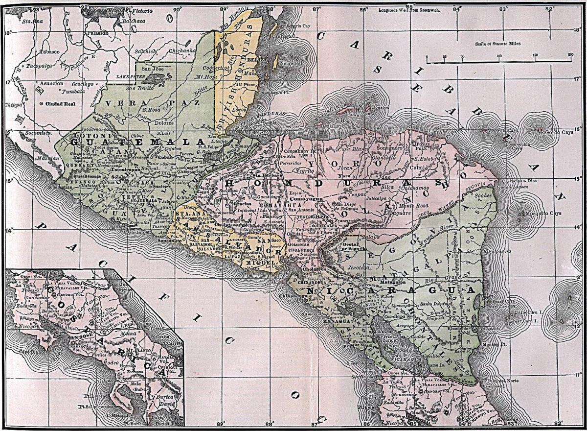 નકશો બ્રિટિશ હોન્ડુરાસ