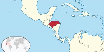 હોન્ડુરાસ સ્થાન પર વિશ્વના નકશા